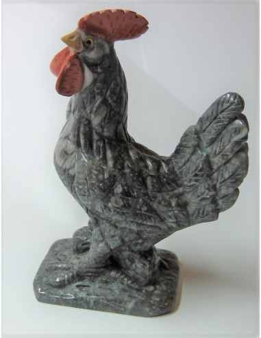 Coq en pierre jaspe paviot