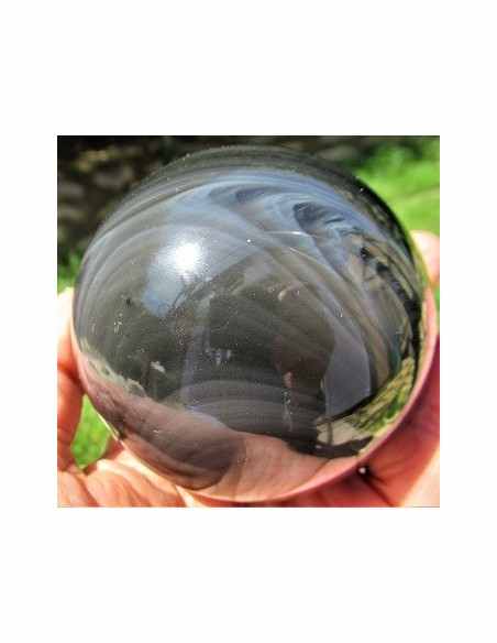 Obsidienne oeil celeste sphere 70mm