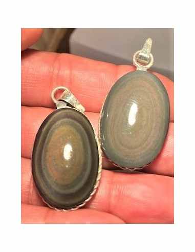 Pendentif Oeil Celeste Obsidienne