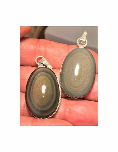 Pendentif Oeil Celeste Obsidienne