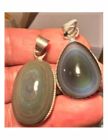 Pendentif Oeil Celeste Obsidienne