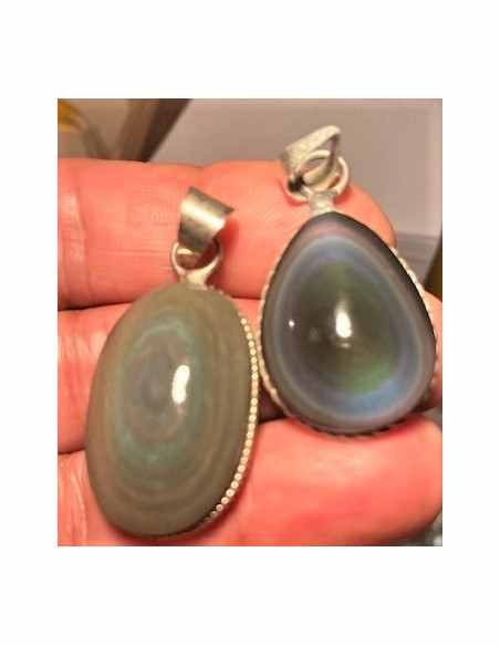 Pendentif Oeil Celeste Obsidienne