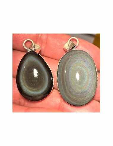 Pendentif Oeil Celeste Obsidienne