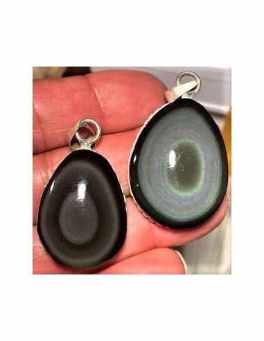 Pendentif Oeil Celeste Obsidienne