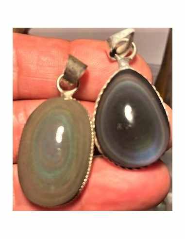 Pendentif Oeil Celeste Obsidienne