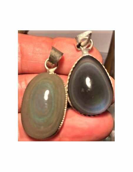 Pendentif Oeil Celeste Obsidienne