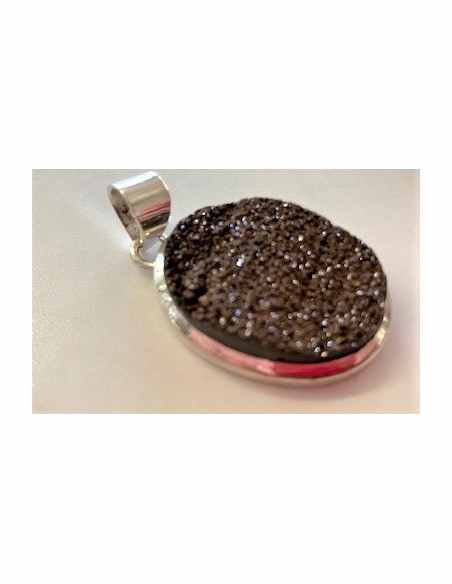 Bois fossile pendentif argent