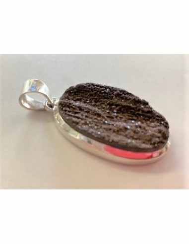 Bois fossile pendentif argent