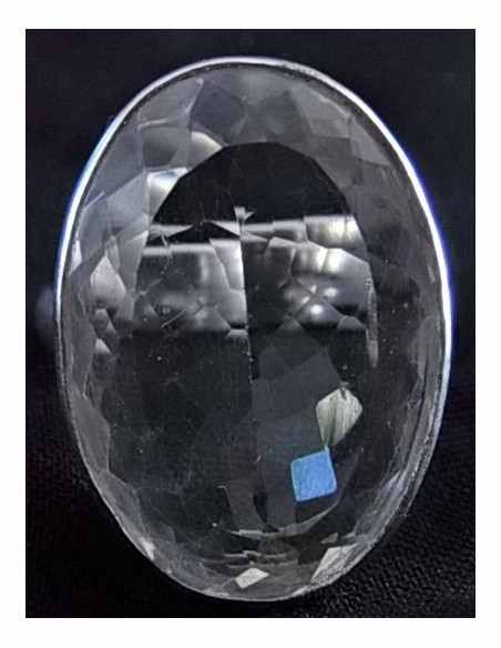 Bague cristal de roche argent