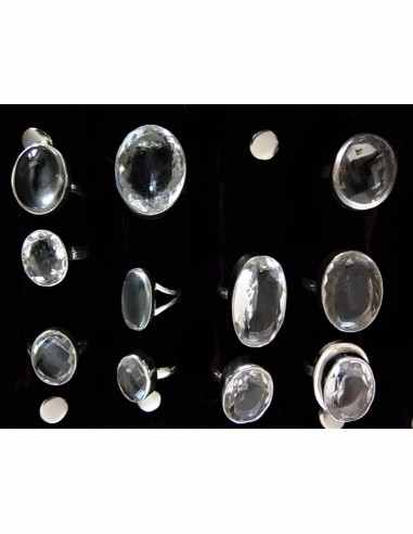Bague cristal de roche argent