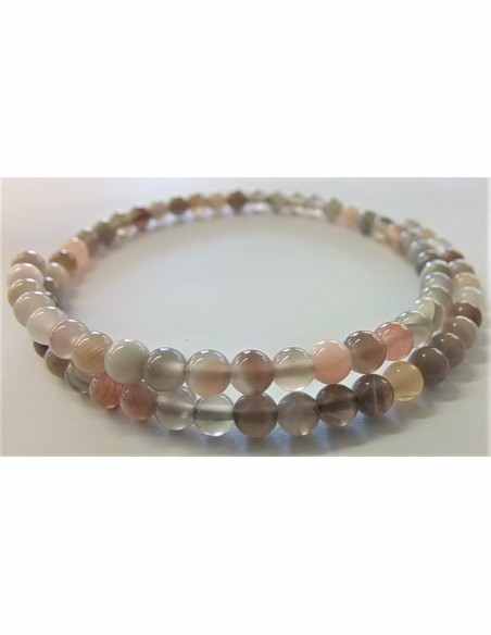 Bracelet Agate rose 4mm style jonc