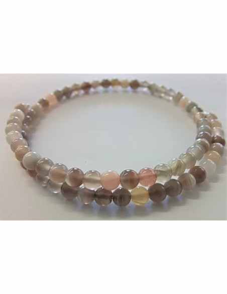 Bracelet Agate rose 4mm style jonc