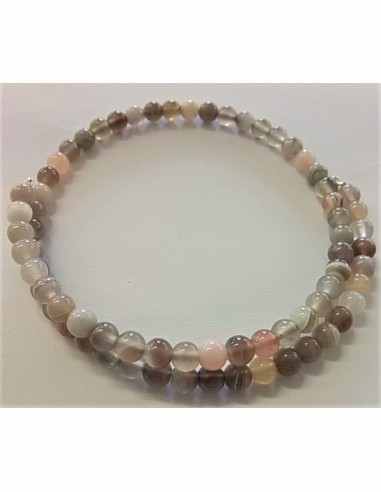 Bracelet Agate rose 4mm style jonc