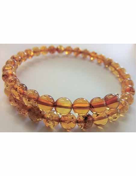 Bracelet jonc ambre miel 5 a 6mm