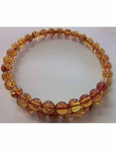 Bracelet jonc ambre miel 5 a 6mm