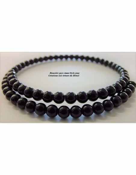 Bracelet jonc onyx 4mm