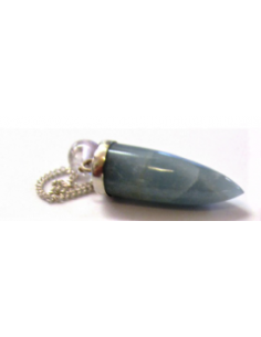 Pendule aigue marine montee en argent
