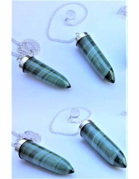 Pendule malachite monte en argent