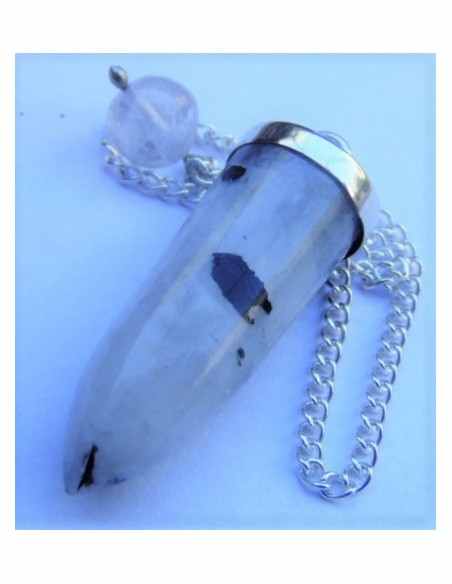 Pendule pierre de lune argent