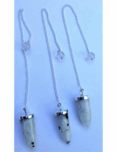 Pendule pierre de lune argent