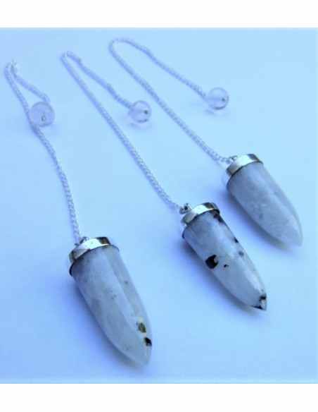 Pendule pierre de lune argent