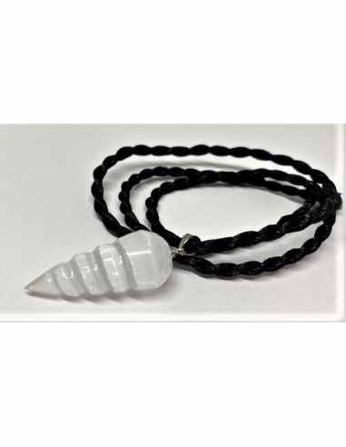 Pendentif selenite spirale