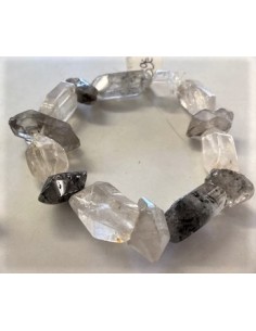 Grand bracelet quartz chlorite, fantome