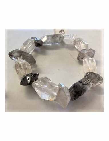 Grand bracelet quartz chlorite, fantome