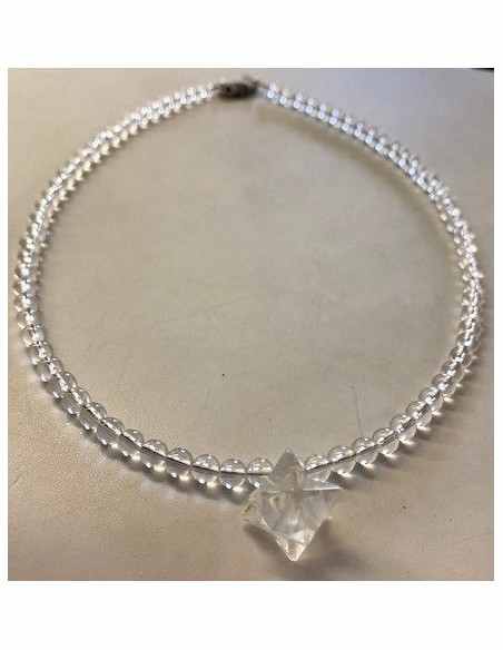 Collier Merkaba quartz