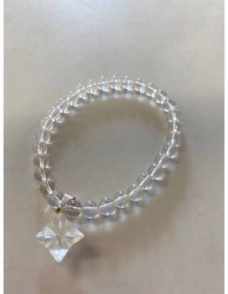 Bracelet Merkaba quartz 6mm