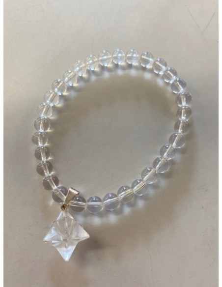 Bracelet Merkaba quartz 6mm