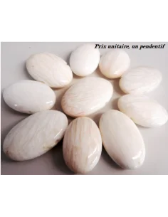 Zéolite ovale plate percée pendentif