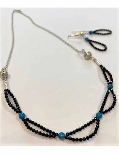 Parure apatite et spinelle noire.