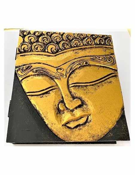 Boite bois noire bouddha