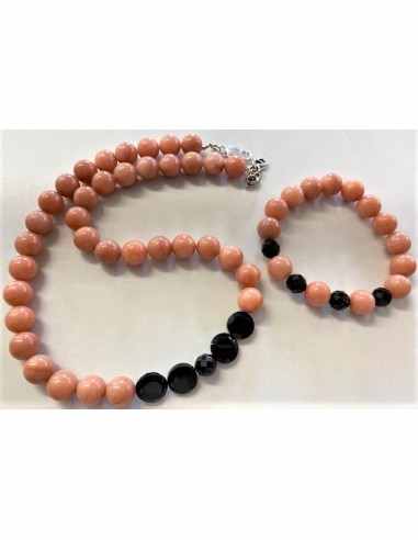 Parure pierre du soleil et spinelle noire.