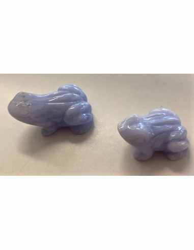 Grenouille en Calcedoine bleue
