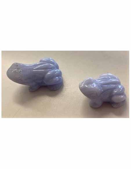 Grenouille en Calcedoine bleue