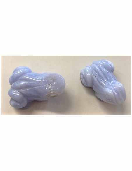 Grenouille en Calcedoine bleue