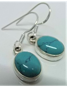 Boucles d'oreilles turquoises pouces 2