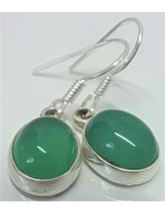 Boucles d'oreilles jade argent