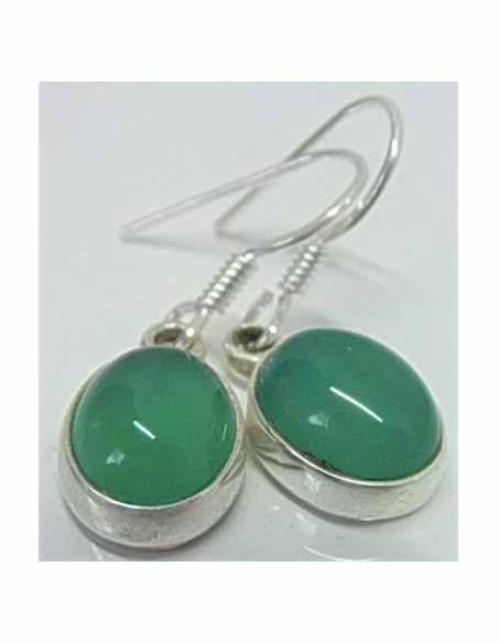 Boucles d'oreilles jade argent
