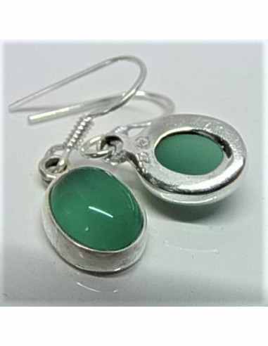 Boucles d'oreilles jade argent