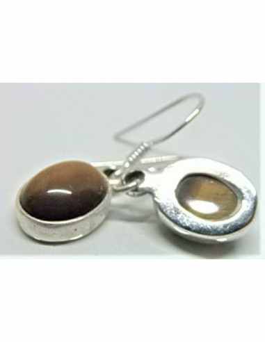 Boucles d'oreilles oeil de tigre argent