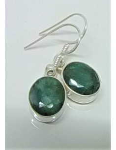 Boucles d'oreilles emeraudes argent 2