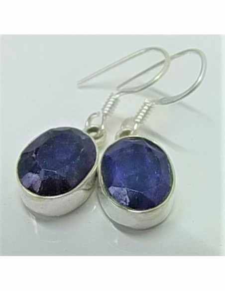 Boucles d'oreilles saphirs argent