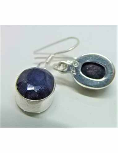 Boucles d'oreilles saphirs argent