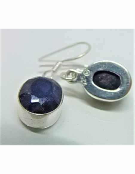 Boucles d'oreilles saphirs argent