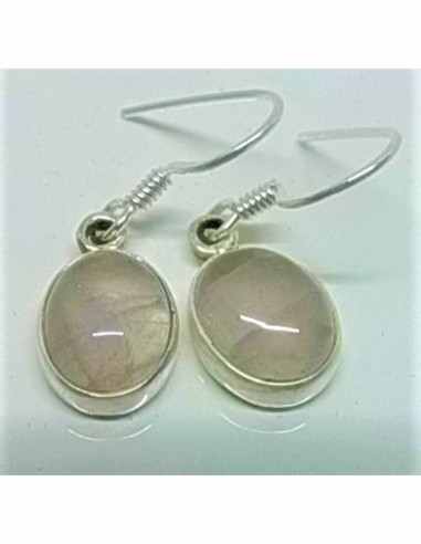Boucles d'oreilles quartz rose argent