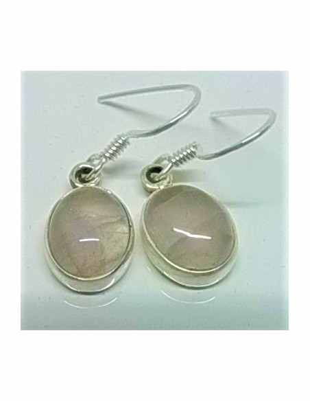 Boucles d'oreilles quartz rose argent