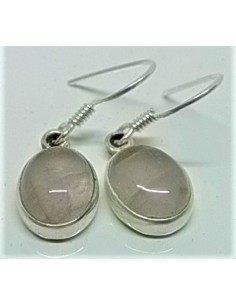 Boucles d'oreilles quartz rose argent 2